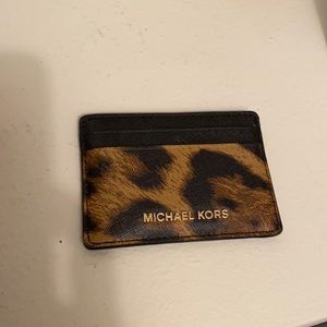 Michael Kors cheetah print card case